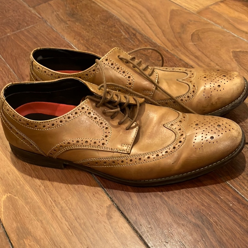 🎉 3/$15 Rockport Mens Tan Leather Oxford Lace-up Shoes